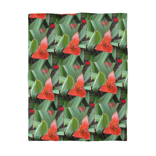 Vibrant Floral Microfiber Duvet Cover